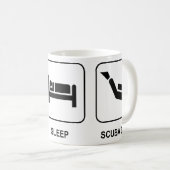 Essen Sie Schlaf-Unterwasseratemgerät-Tauchen Kaffeetasse (VorderseiteRechts)