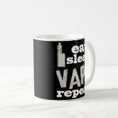 Essen Sie Schlaf Vape Wiederholung lustige Vaper Kaffeetasse (VorderseiteRechts)