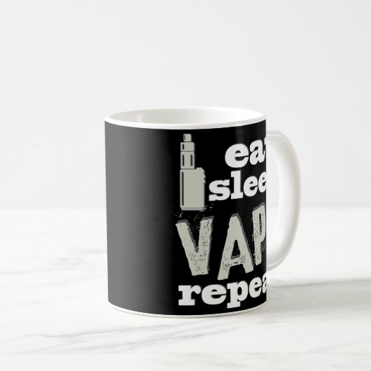 Essen Sie Schlaf Vape Wiederholung lustige Vaper Kaffeetasse (VorderseiteRechts)