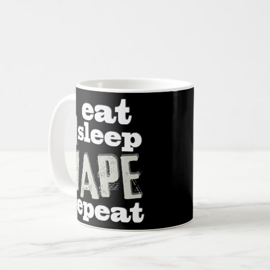 Essen Sie Schlaf Vape Wiederholung lustige Vaper Kaffeetasse (Vorderseite Links)