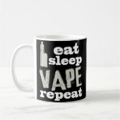 Essen Sie Schlaf Vape Wiederholung lustige Vaper Kaffeetasse (Links)