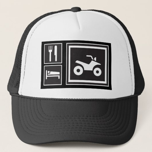 Essen Sie Schlaf VIERERKABEL! Truckerkappe (Vorderseite)