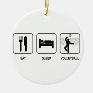 Essen Sie Schlaf-Volleyball-Verzierung Keramik Ornament