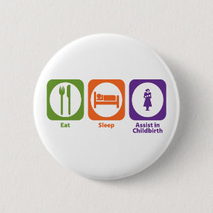 Essen Sie Schlaf-Vorlage in der Geburt Button