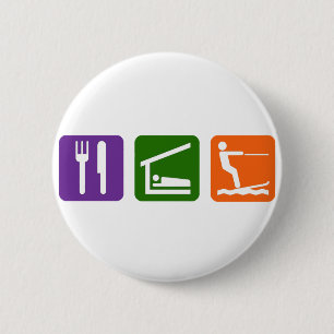Essen Sie Schlaf-Wasserski Button