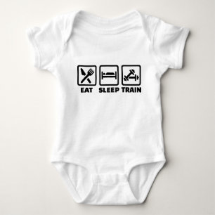 Essen Sie Schlaf-Zug-Bodybuilding Baby Strampler