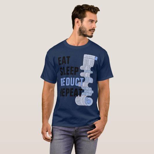 Essen Sie schlafabsetzendes Shirt Wiederholung des (Vorne ganz)