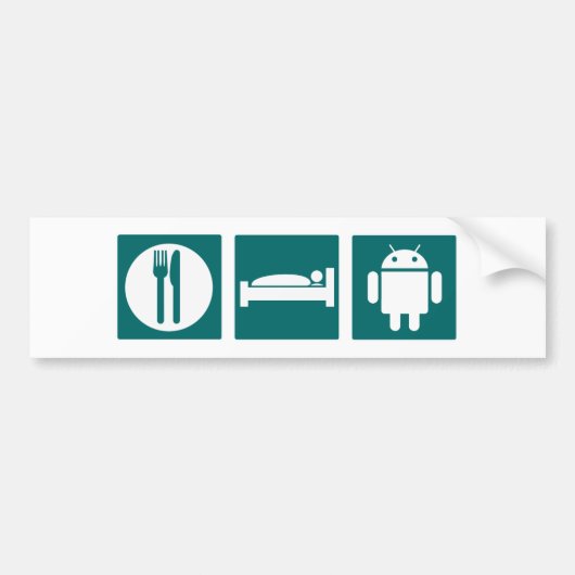 Essen Sie SchlafAndroid Autoaufkleber (Vorne)