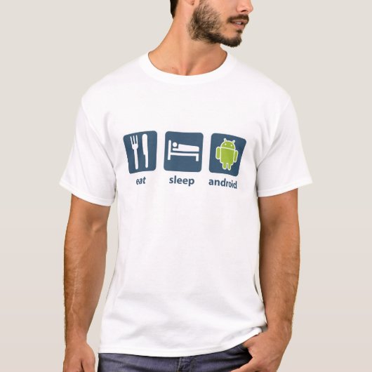 Essen Sie SchlafAndroid T-Shirt (Vorderseite)