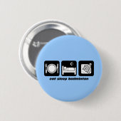 essen Sie Schlafbadminton Button (Vorne & Hinten)