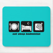 essen Sie Schlafbadminton Mousepad (Vorne)