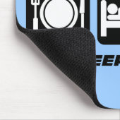 Essen Sie Schlafbaseball Mousepad (Ecke)