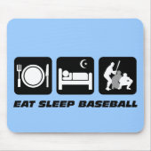 Essen Sie Schlafbaseball Mousepad (Vorne)
