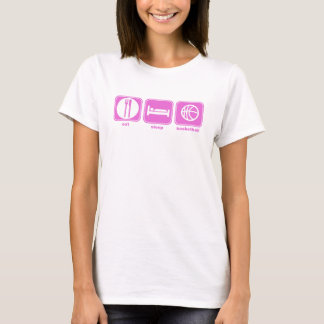 essen Sie Schlafbasketballrosa T-Shirt