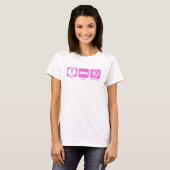 essen Sie Schlafbasketballrosa T-Shirt (Vorne ganz)