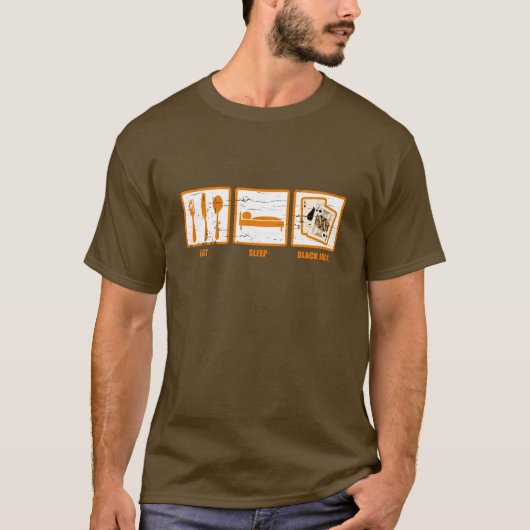Essen Sie Schlafblackjack-T - Shirt (Vorderseite)