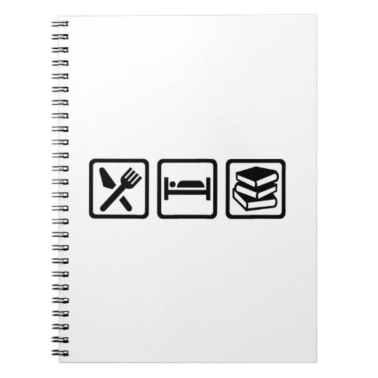 Essen Sie Schlafbücher Notizblock (Vorderseite)