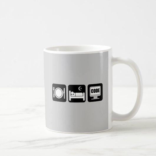 essen Sie Schlafcode Kaffeetasse (Rechts)