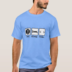 essen Sie Schlafcode Nerd-Abnutzung T-Shirt