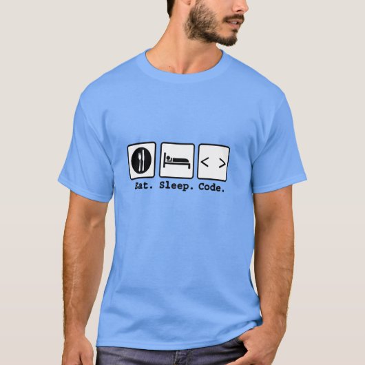 essen Sie Schlafcode Nerd-Abnutzung T-Shirt (Vorderseite)