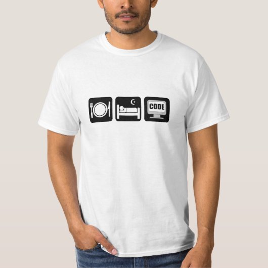 essen Sie Schlafcode T-Shirt (Vorderseite)