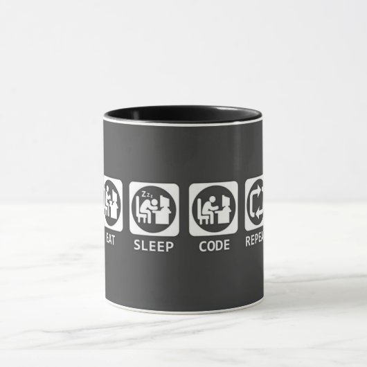 essen Sie Schlafcode-Tasse Tasse (Zentrum)