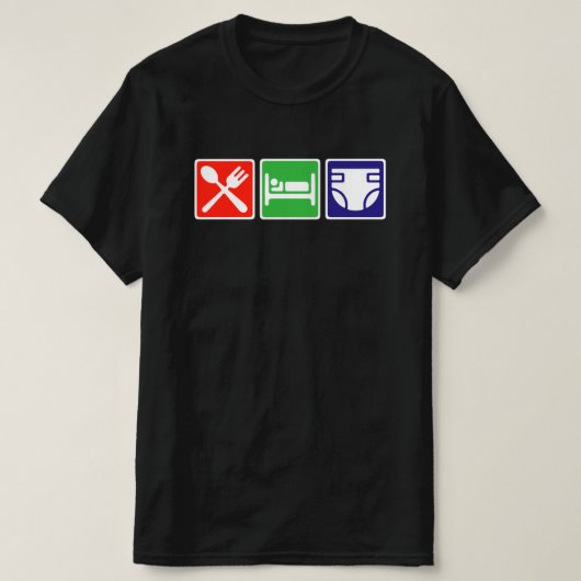 ESSEN SIE SCHLAFDIAPIERE T - Shirt (Design vorne)