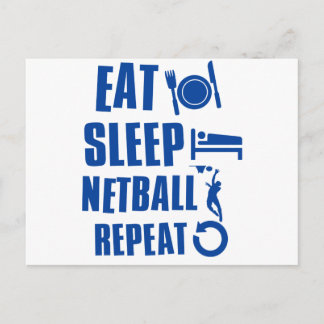 Essen Sie schlafen Netball Postkarte