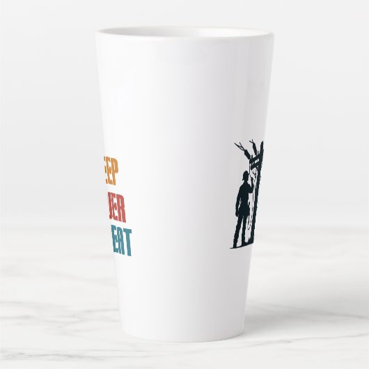 Essen Sie schlafen Power wiederholen lustig Milchtasse (Vorderseite)