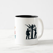 Essen Sie schlafen Power wiederholen lustig Zweifarbige Tasse (VorderseiteRechts)