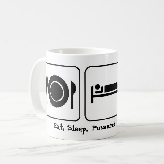Essen Sie, schlafen Sie, angetriebenes Kaffeetasse (Vorderseite Links)