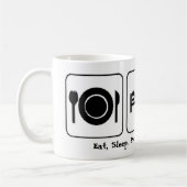 Essen Sie, schlafen Sie, angetriebenes Kaffeetasse (Links)