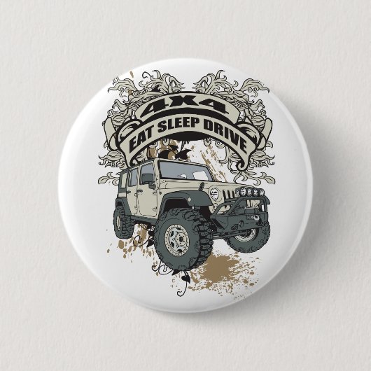 Essen Sie, schlafen Sie, fahren Sie 4x4 Button (Vorderseite)