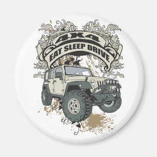 Essen Sie, schlafen Sie, fahren Sie 4x4 Magnet