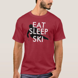 Essen Sie, schlafen Sie, fahren Sie Ski T-Shirt