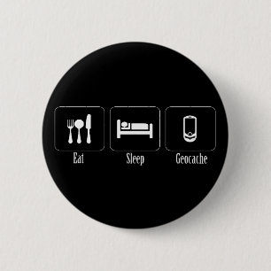 Essen Sie, schlafen Sie, Geocache Button