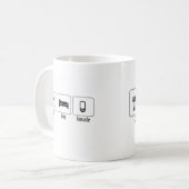 Essen Sie, schlafen Sie, Geocache Kaffeetasse (Vorderseite Links)