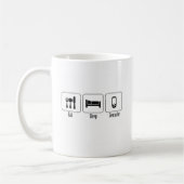 Essen Sie, schlafen Sie, Geocache Kaffeetasse (Links)