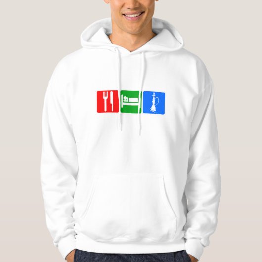 Essen Sie, schlafen Sie, Huka Hoodie (Vorderseite)