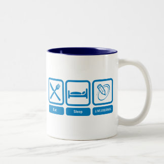 Essen Sie, schlafen Sie, LiveJournal Zweifarbige Tasse