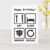 Essen Sie, schlafen Sie, prägen Sie auf, Karte (Gelbe Blume)