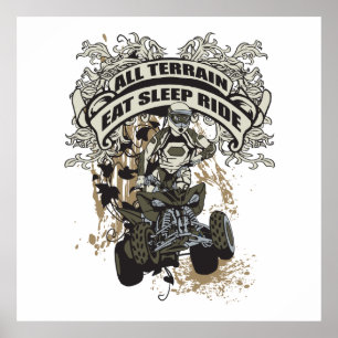 Essen Sie, schlafen Sie, reiten Sie alles Gelände Poster