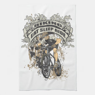 Essen Sie, schlafen Sie, reiten Sie das Radfahren Geschirrtuch