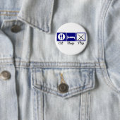 Essen Sie, schlafen Sie, spielen Sie - Feld-Hockey Button (Beispiel)