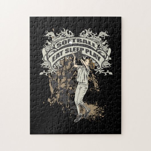 Essen Sie, schlafen Sie, spielen Sie Softball Puzzle (Vertikal)