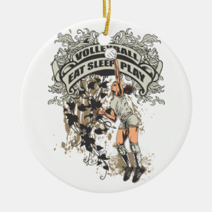 Essen Sie, schlafen Sie, spielen Sie Volleyball Keramik Ornament