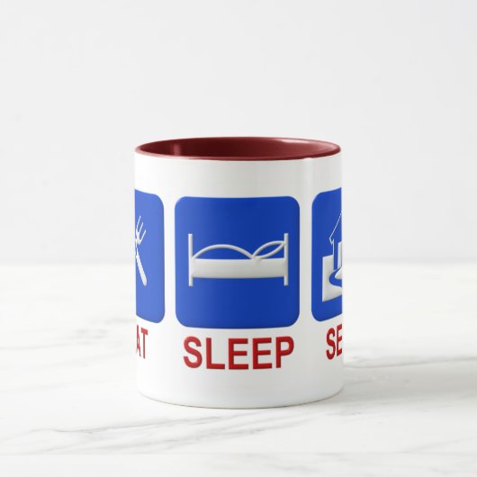 Essen Sie, schlafen Sie, verkaufen Sie Tasse (Zentrum)