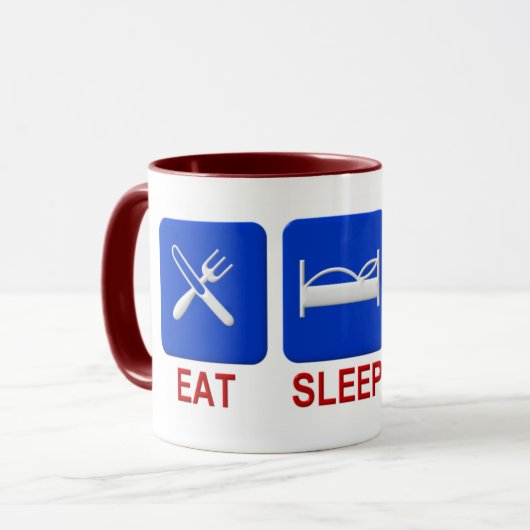 Essen Sie, schlafen Sie, verkaufen Sie Tasse (Vorderseite Links)