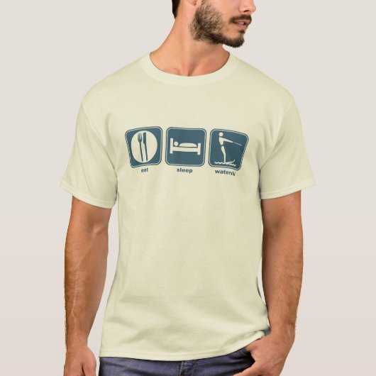 essen Sie, schlafen Sie, waterski T-Shirt (Vorderseite)