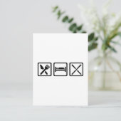 Essen Sie schlafen Ski Postkarte (Stehend Vorderseite)